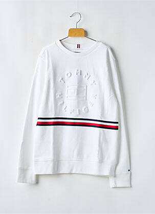 Sweat-shirt col rond blanc TOMMY HILFIGER garçon