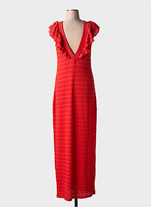 Robe longue col v rouge VILA femme