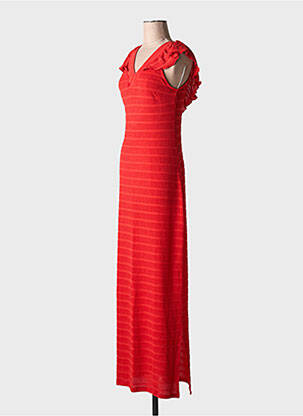 Robe longue col v rouge VILA femme