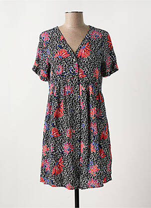Robe courte col v noir PIECES femme