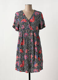 Robe courte col v noir PIECES femme