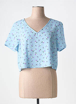 T-shirt col v bleu NOISY MAY femme