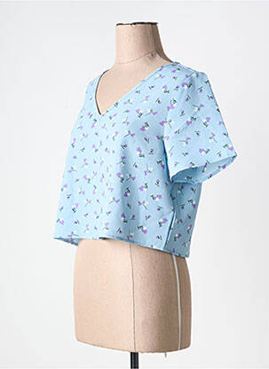 T-shirt col v bleu NOISY MAY femme