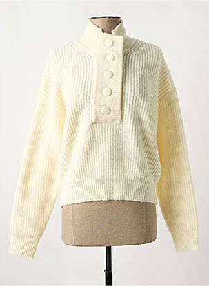 Pull col rond blanc PIECES femme