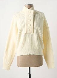 Pull col rond blanc PIECES femme