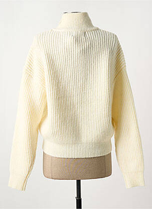 Pull col rond blanc PIECES femme