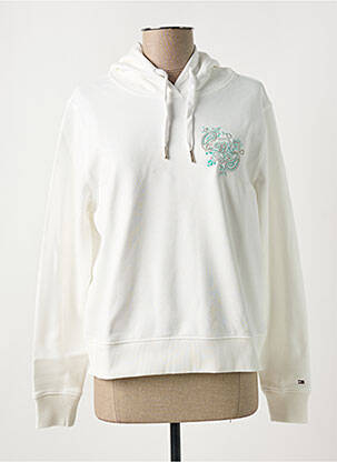 Sweat-shirt à capuche col rond blanc TOMMY HILFIGER femme