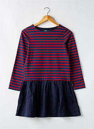 Robe mi-longue col rond bleu PETIT BATEAU fille