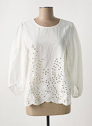 Top col rond blanc SELECTED femme