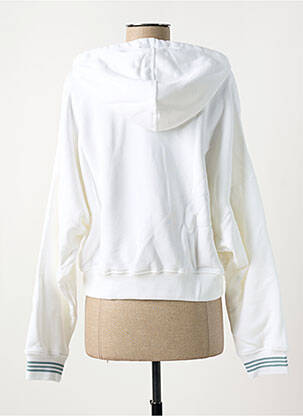 Sweat-shirt à capuche col rond blanc ADIDAS femme