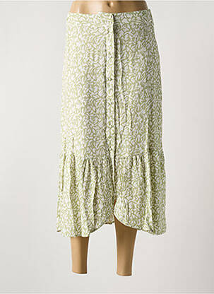 Jupe mi-longue vert PIECES pour femme
