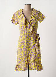 Robe mi-longue col v multicolore NOISY MAY femme
