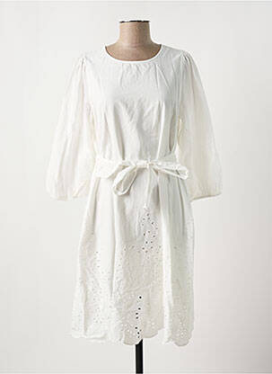 Robe courte col rond blanc SELECTED femme