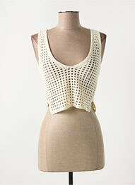 Pull col v beige NOISY MAY femme