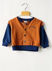 Gilet manches longues marron PETIT BATEAU pour garçon seconde vue