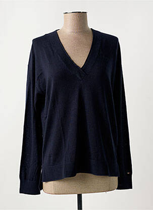 Pull col v bleu TOMMY HILFIGER femme