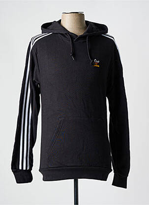 Sweat-shirt à capuche col rond noir ADIDAS homme