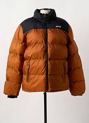 Doudoune col col montant marron SCHOTT femme