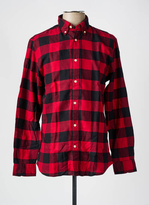 Chemise manches longues rouge SELECTED pour homme