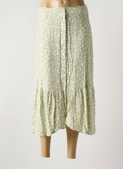 Jupe mi-longue vert PIECES pour femme