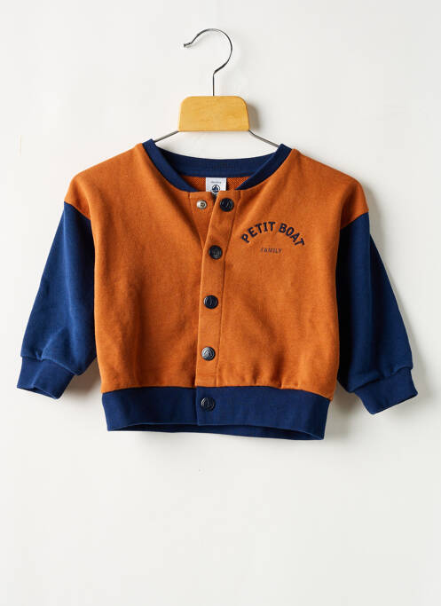 Gilet manches longues marron PETIT BATEAU pour garçon