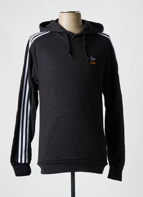 Sweat-shirt à capuche noir ADIDAS pour homme
