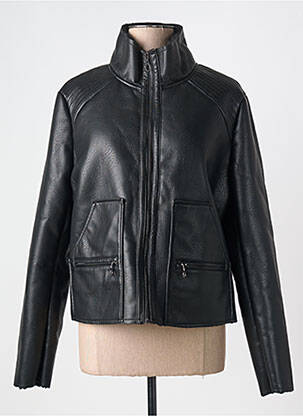 Veste simili cuir noir IKKS femme