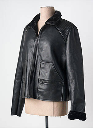 Veste simili cuir noir IKKS femme