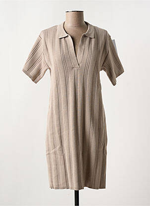 Robe courte col v beige NA-KD femme