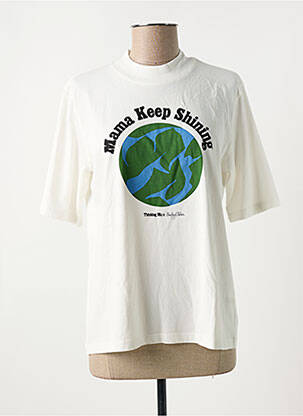 T-shirt col rond blanc THINKING MU femme