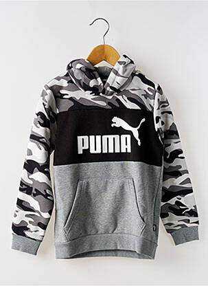 Sweat-shirt à capuche col rond noir PUMA garçon