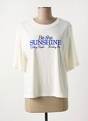 T-shirt col rond blanc THINKING MU femme