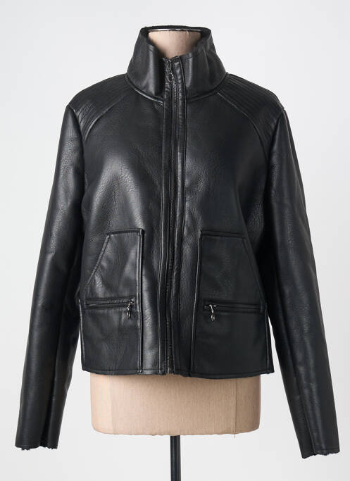 Veste simili cuir noir IKKS pour femme