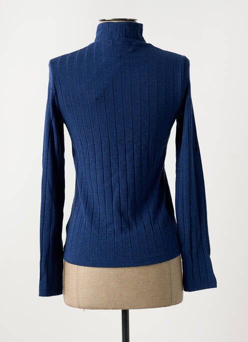 Pull col roulé bleu THINKING MU pour femme