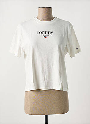 T-shirt col rond blanc TOMMY HILFIGER femme