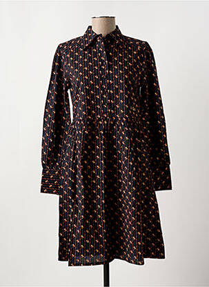 Robe courte col v noir LEON & HARPER femme