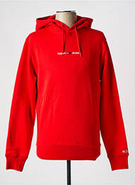 Sweat-shirt à capuche col rond rouge TOMMY HILFIGER homme