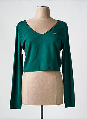 T-shirt col v vert TOMMY HILFIGER femme