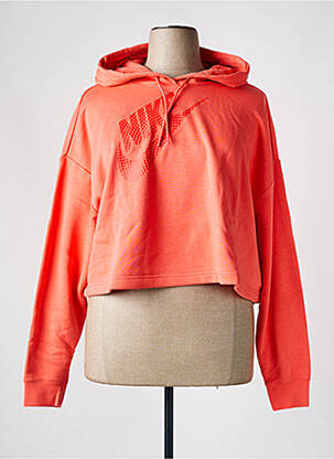 Sweat-shirt à capuche col rond orange NIKE femme