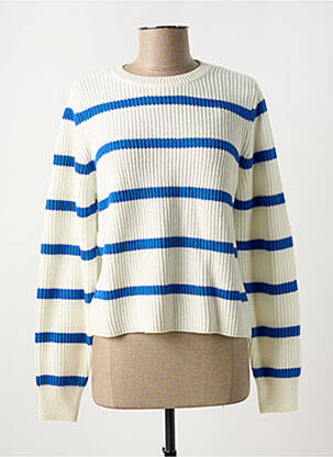 Pull col rond blanc PIECES femme