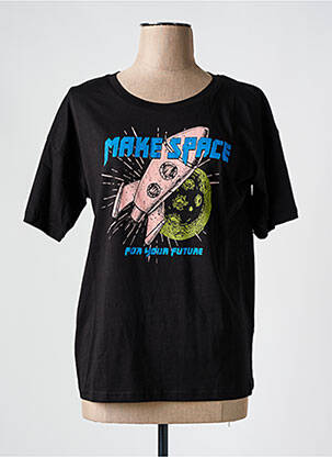 T-shirt col rond noir ICHI femme
