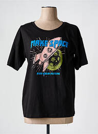 T-shirt col rond noir ICHI femme