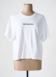 T-shirt col rond blanc TOMMY HILFIGER femme