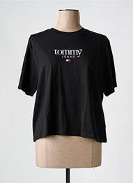 T-shirt col rond noir TOMMY HILFIGER femme