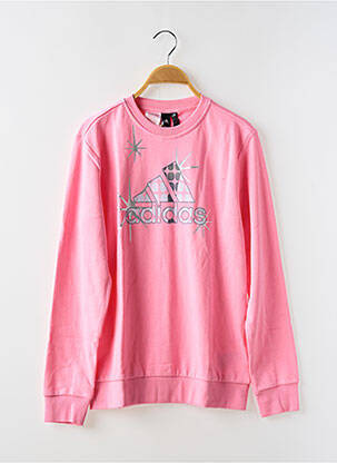 Sweat-shirt col rond rose ADIDAS fille
