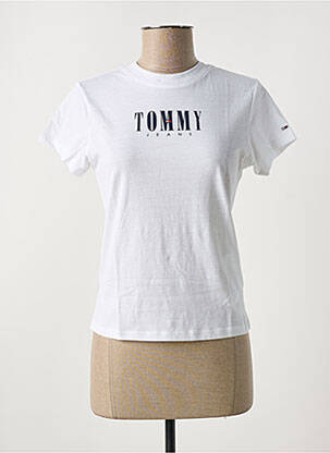 T-shirt col rond blanc TOMMY HILFIGER femme