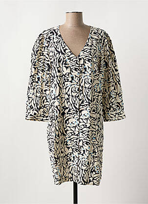 Robe courte col v blanc ICHI femme