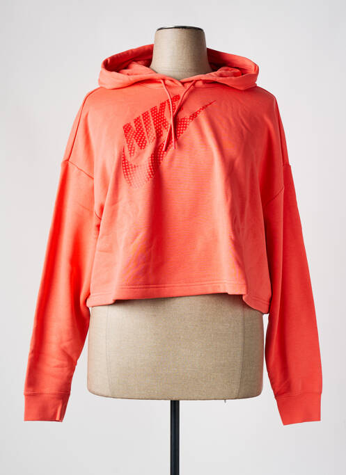 Sweat-shirt à capuche orange NIKE pour femme