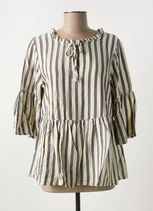 Top beige ICHI pour femme