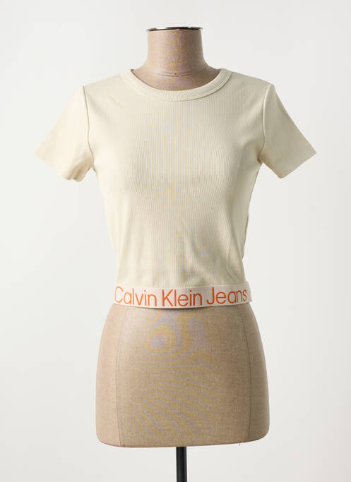 T-shirt beige CALVIN KLEIN pour femme